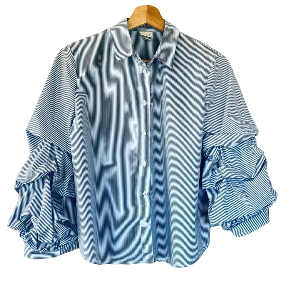 A NEW DAY | Blue & White Striped Blouse